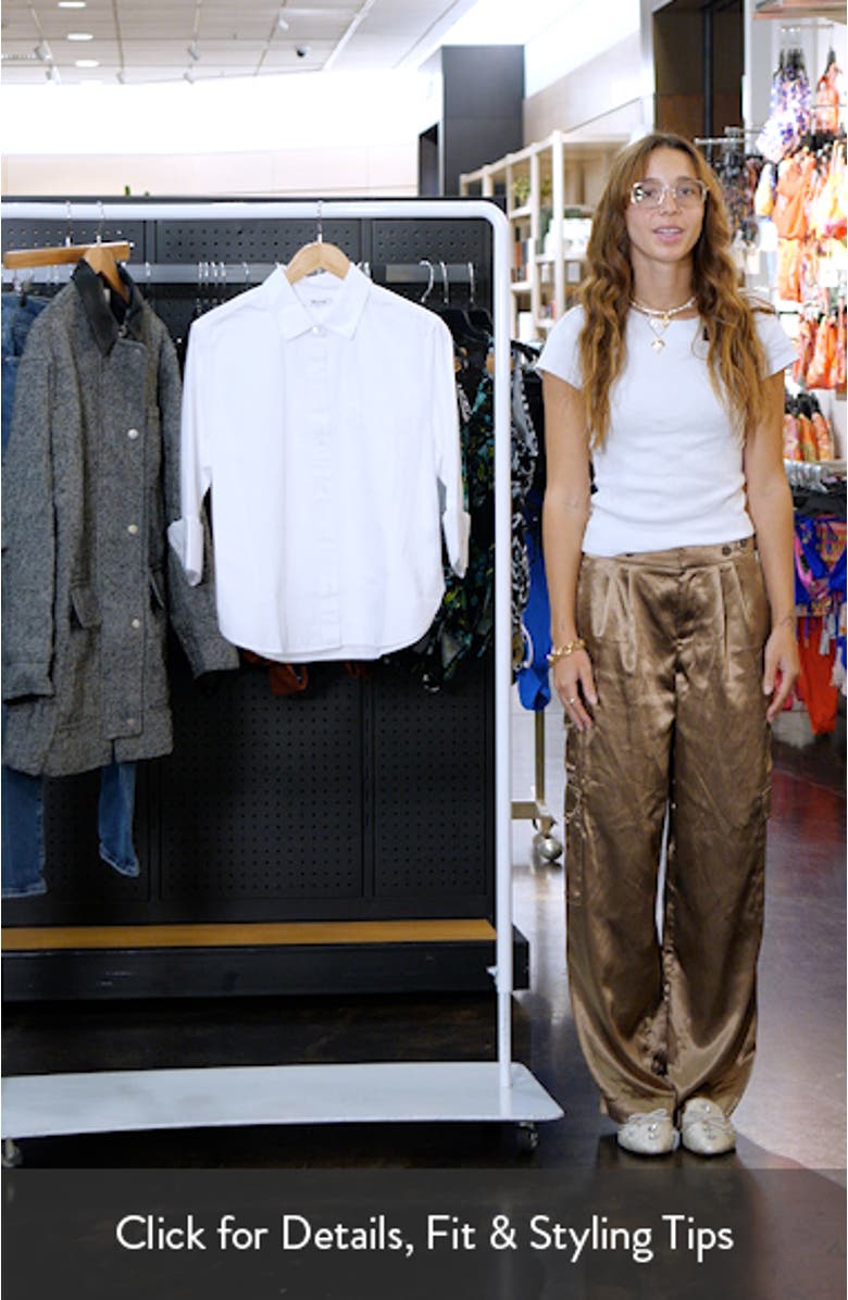 Easy Y-Neck Poplin Button-Up Shirt, sales video thumbnail