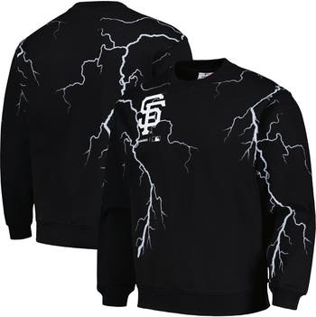 Men's PLEASURES  Black San Francisco Giants Lightning Crewneck Pullover Sweatshirt