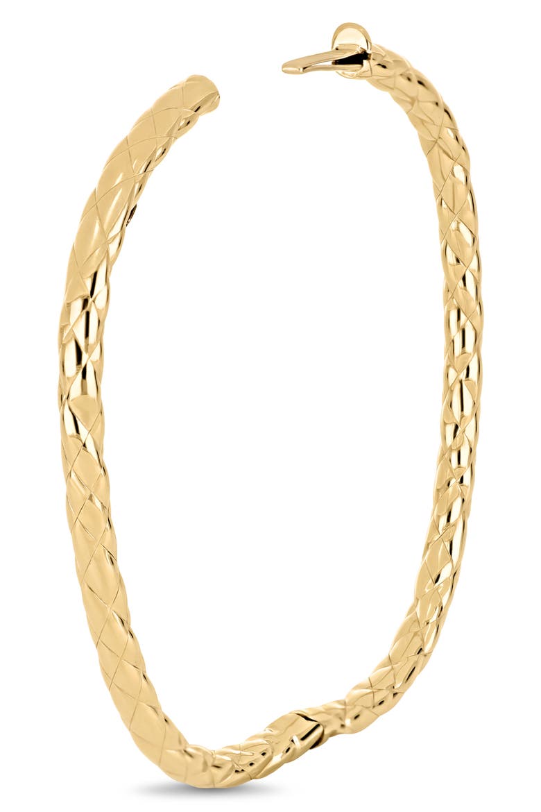 14K Gold Woven Texture Oval Bangle Bracelet (Online Trunk Show), Alternate, color, 14K YELLOW GOLD