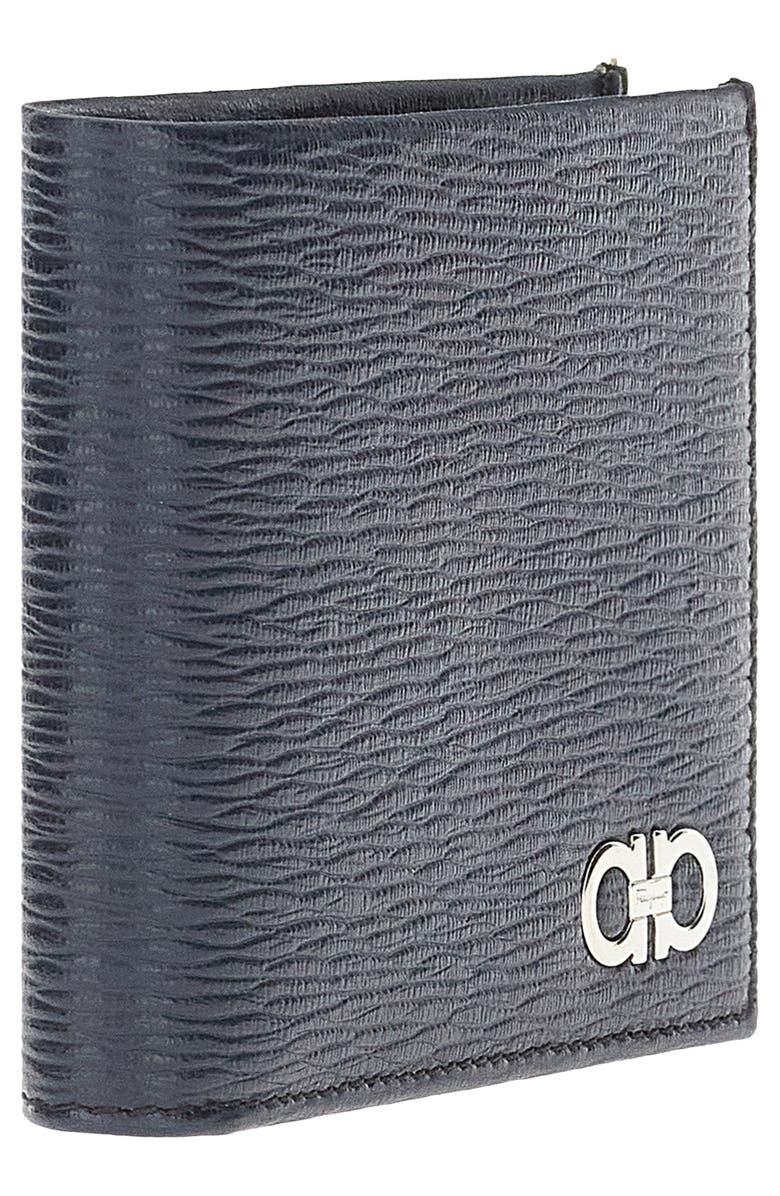 FERRAGAMO Revival Double Gancio Bicolor Wallet, Alternate, color, Deep Ocean Nero