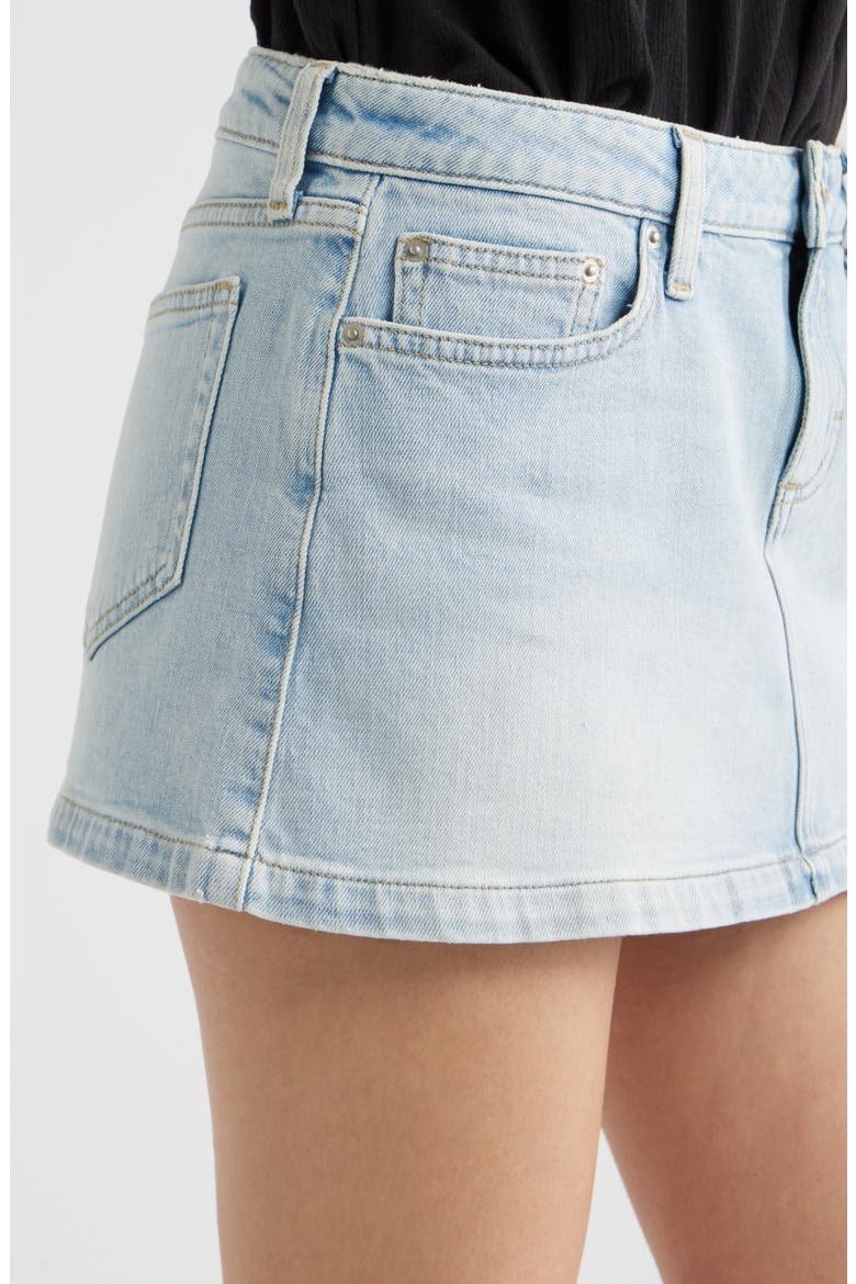 Low Rise Denim Miniskirt, Alternate, color, SPRING WASH