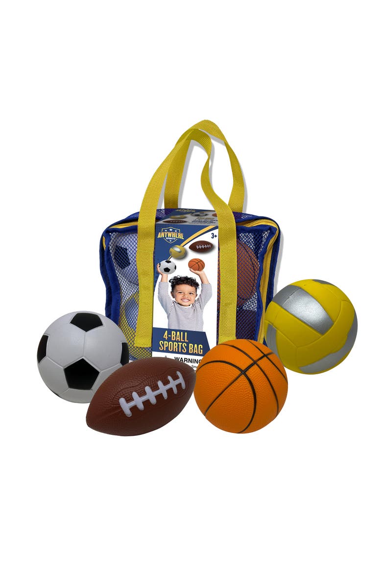 4Ball Sports Bag, Mini Foam Balls Set For Kids 3+, Main, color, Multicolored