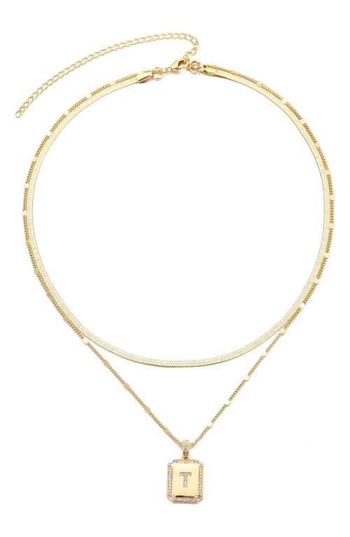 Adornia Initial Tag Pendant Necklace