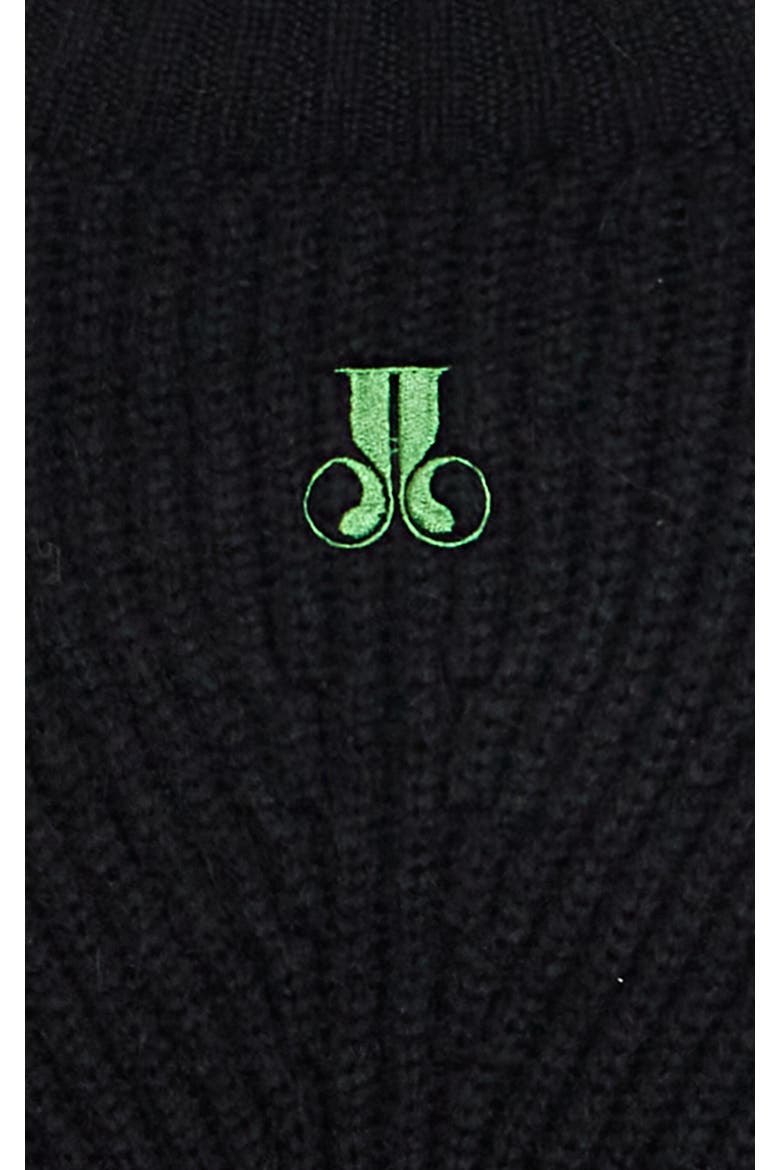 High Kick Sweater With Feathers, Alternate, color, Solid Black