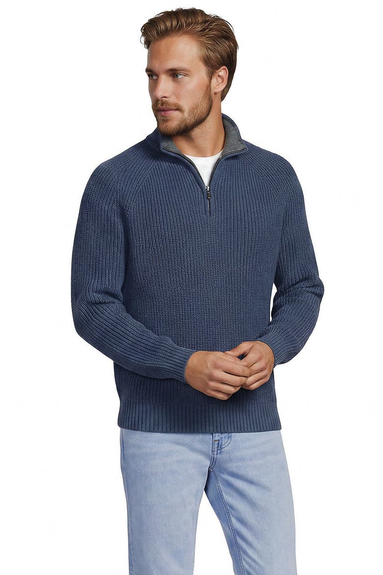 Drifter Quarter Zip Sweater, Main, color, Dusk Indigo Heather