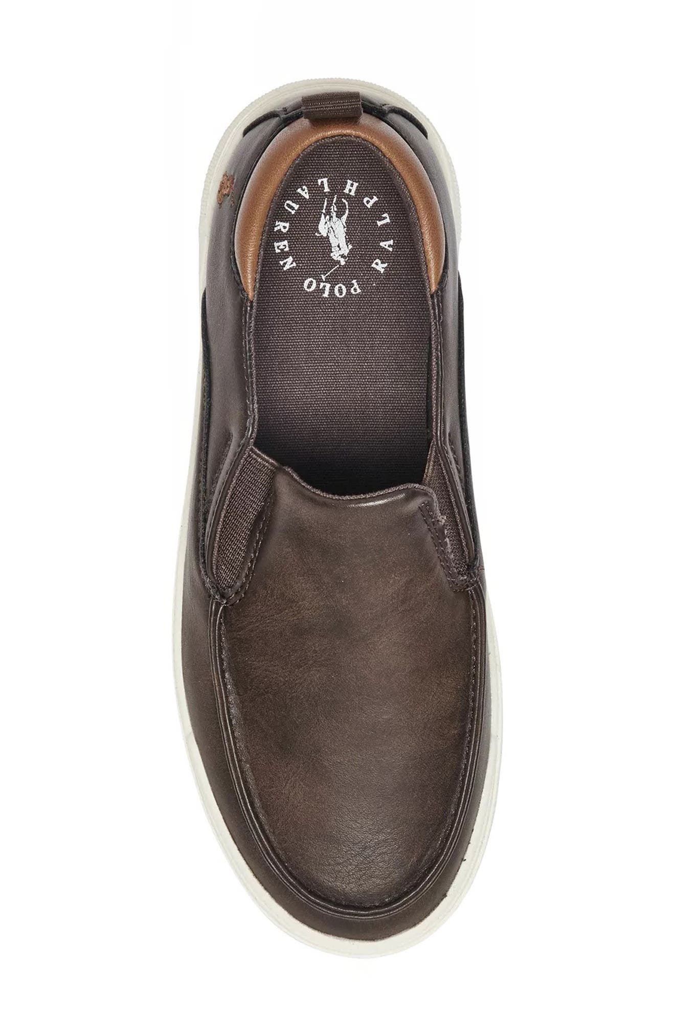 Ralph Lauren Kids' Filip Slip-On Sneaker, Alternate, color, Chocolate/ Tan