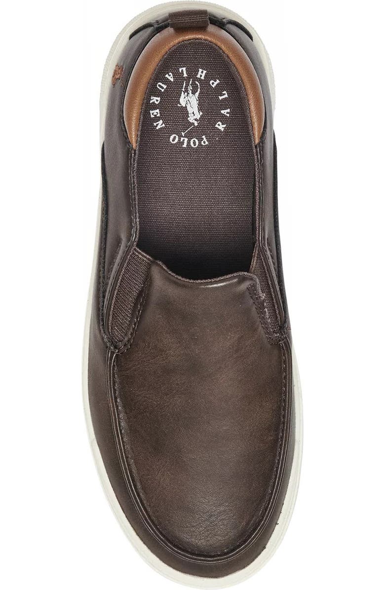 Ralph Lauren Kids' Filip Slip-On Sneaker, Alternate, color, Chocolate/ Tan
