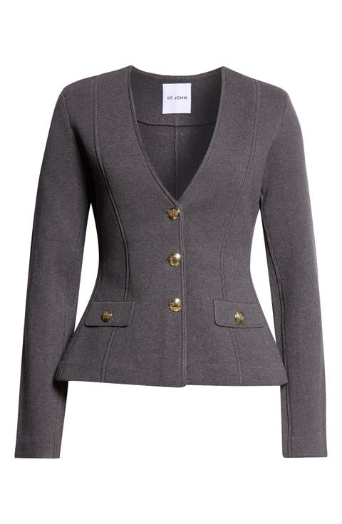 Santa Roma Knit V-Neck Jacket