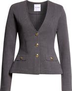 ST. JOHN Santa Roma Knit V-Neck Jacket