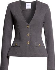 ST. JOHN Santa Roma Knit V-Neck Jacket