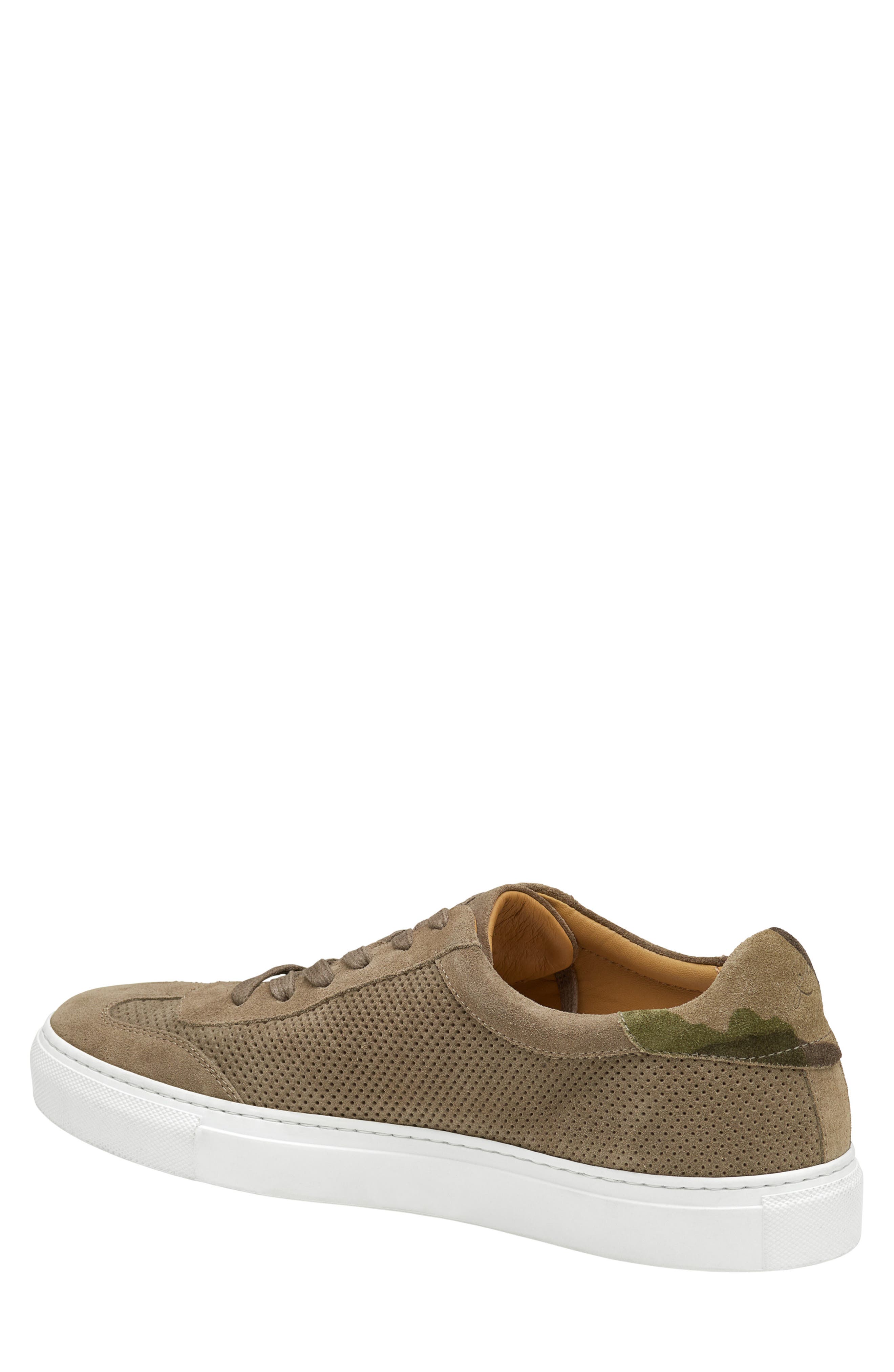 JOHNSTON & MURPHY COLLECTION Jake Perforated Sneaker, Alternate, color, Taupe Italian Suede