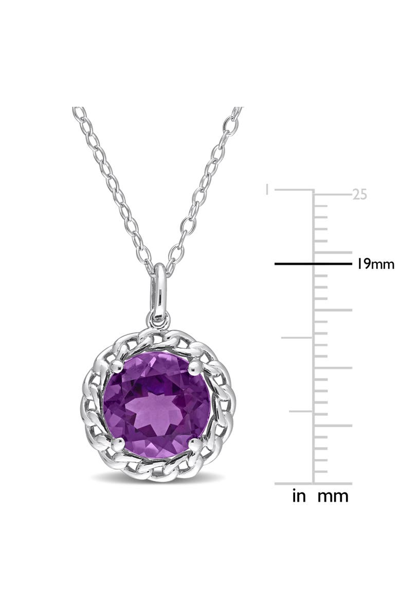 Julianna B. Amethyst Halo Link Pendant Necklace Sterling Silver, Alternate, color, Amethyst