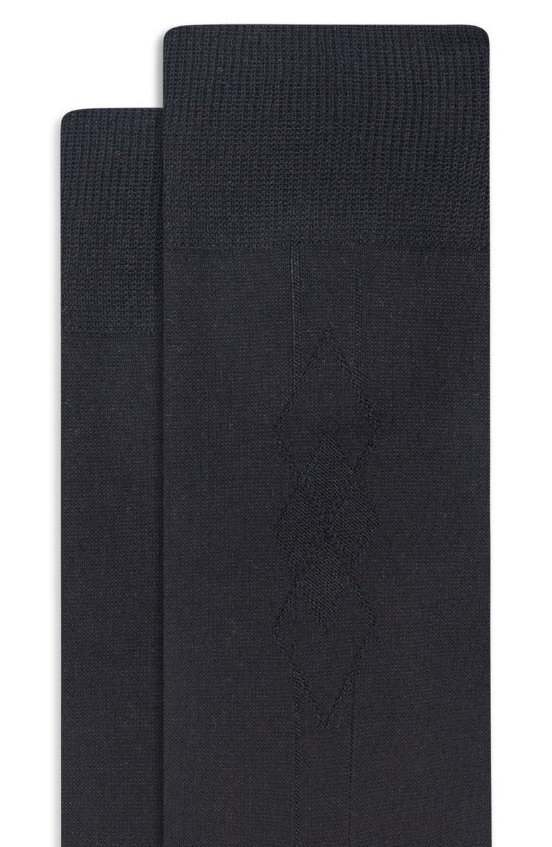 Bugatchi Diamond Cluster Dress Socks, Alternate, color, Black