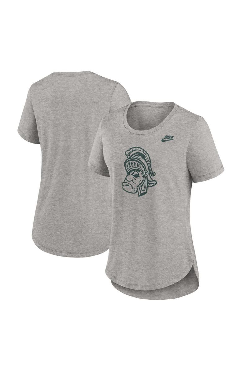 Nike Women's Nike Heather Gray Michigan State Spartans Legacy Tri-Blend T-Shirt, Alternate, color,