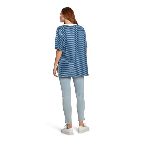 Belle & Bloom Brave Soul Oversized Striped T-shirt In Blue