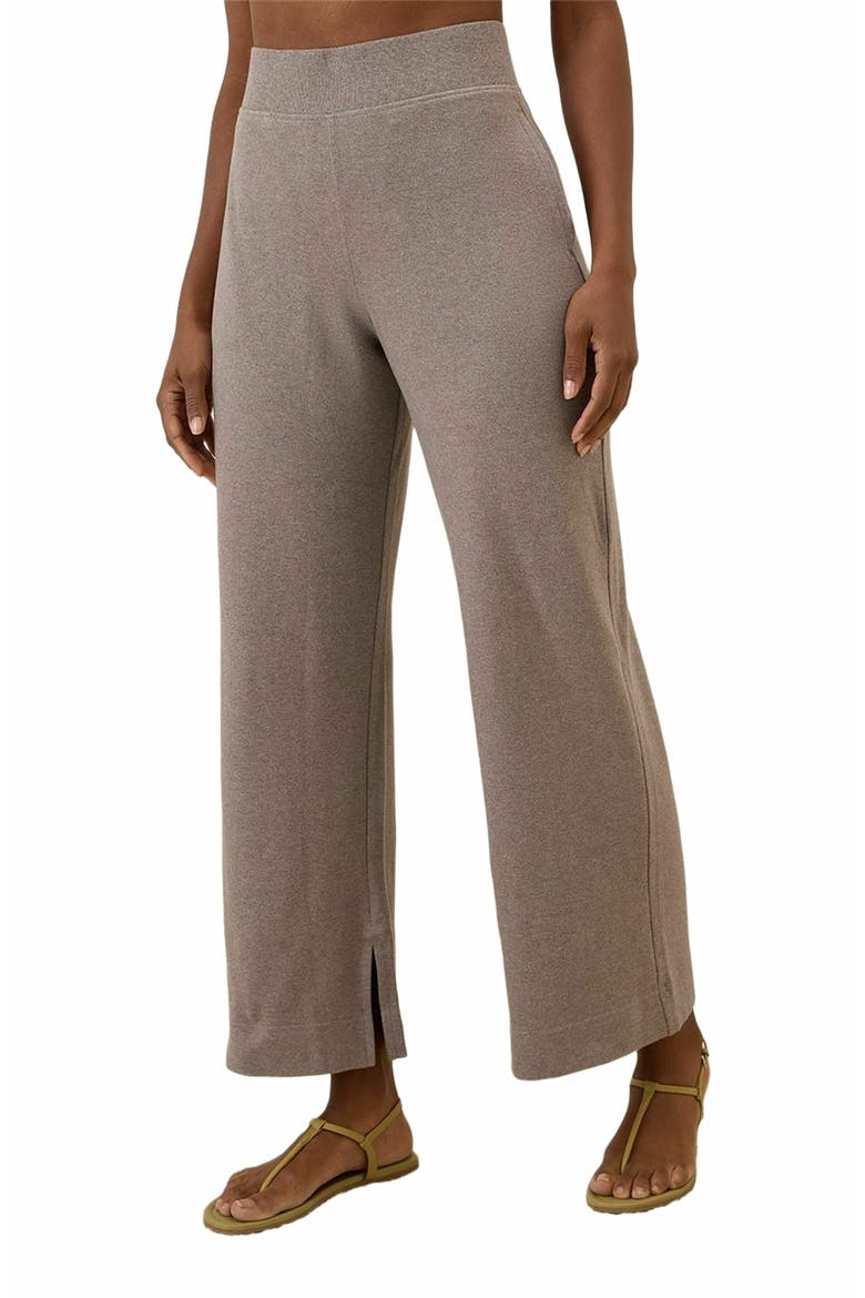 Organic Cotton Airplane Wide Leg Pant - 26" Inseam, Alternate, color, Deep Taupe Heather