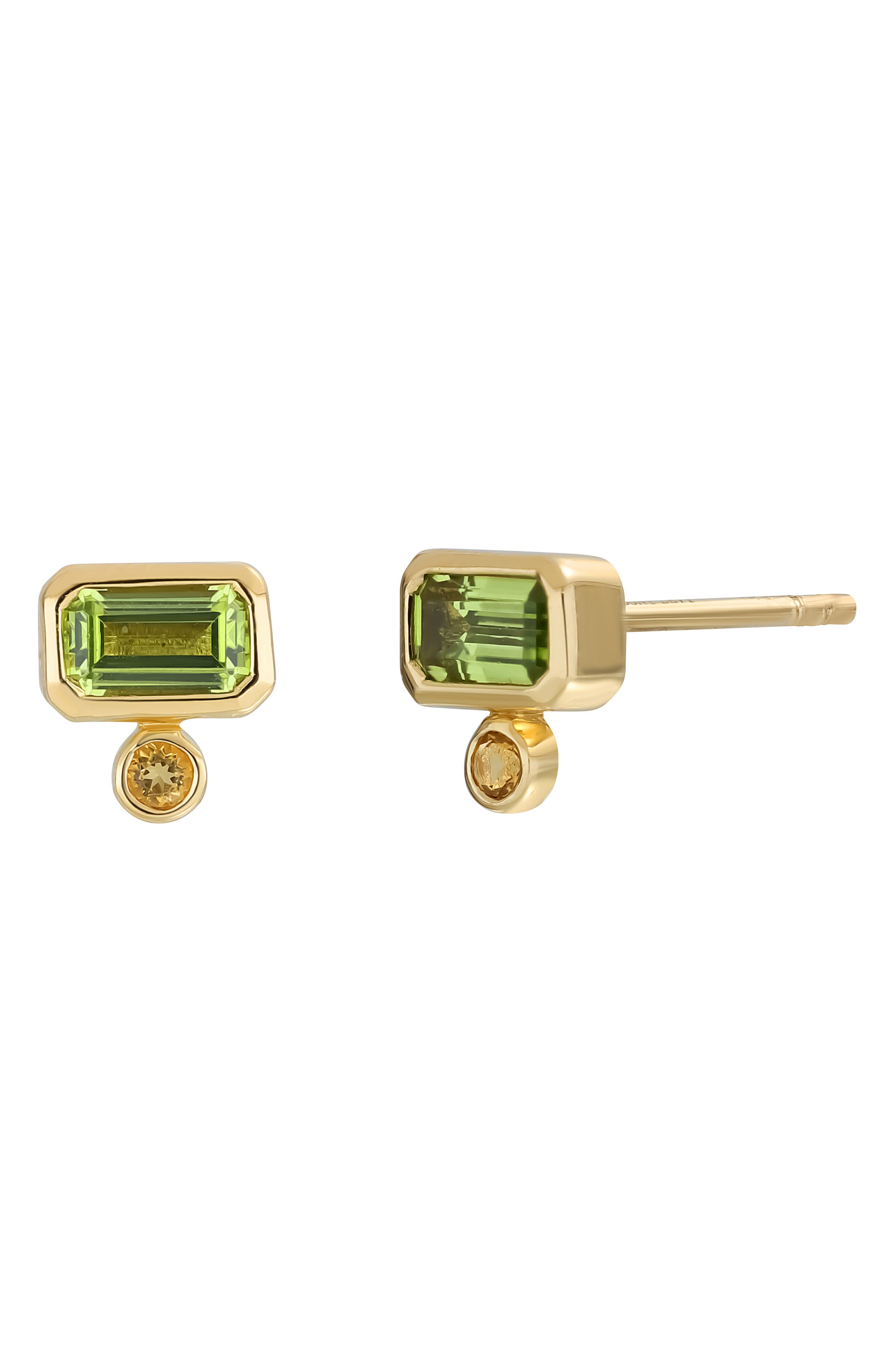 14K Gold Peridot & Citrine Stud Earrings (Nordstrom Exclusive)