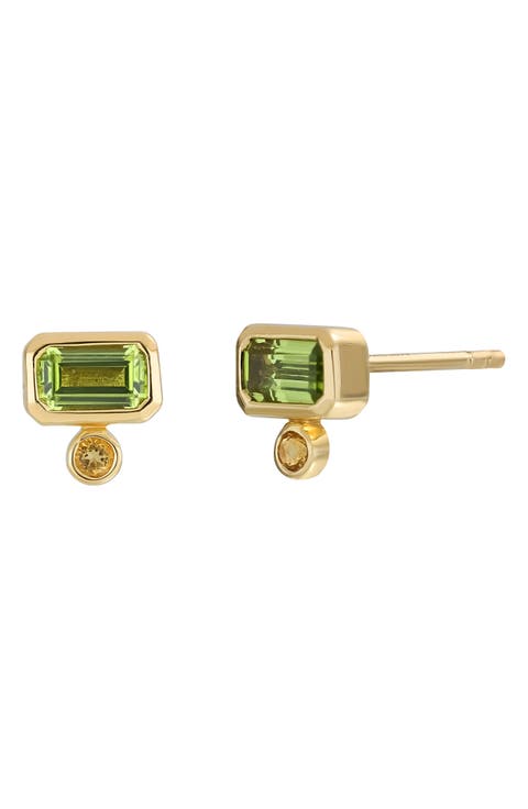 14K Gold Peridot & Citrine Stud Earrings (Nordstrom Exclusive)