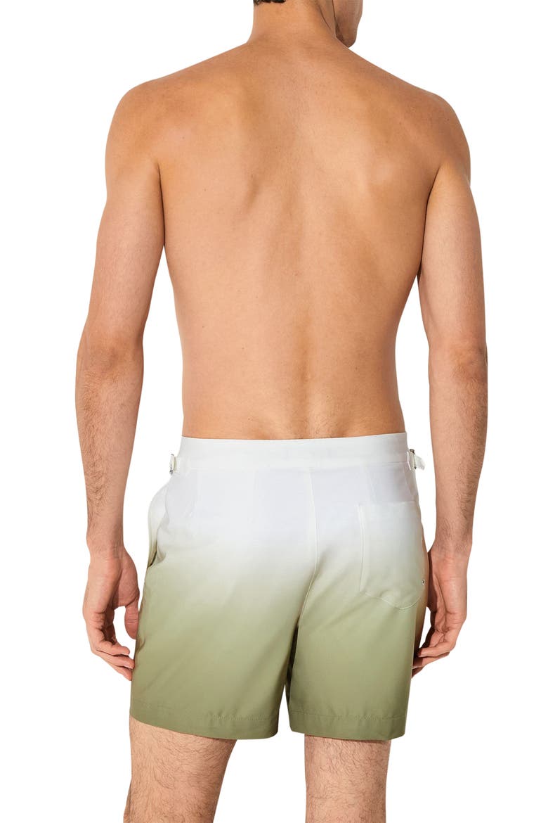 Amore Ombré Side Adjuster Swim Trunks, Alternate, color, SOFT SAGE GREEN