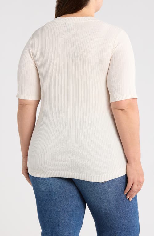 Jones New York Plus Size Sutton Short-sleeve Crewneck Top In White