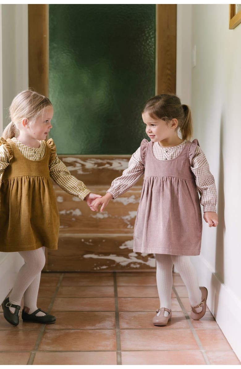 Pehr Organic Cotton Corduroy Pinafore Dress, Alternate, color, Thistle