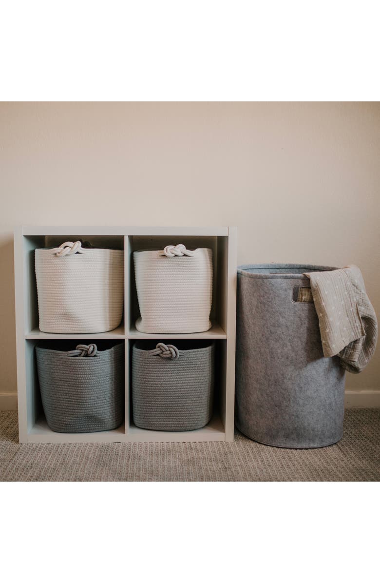 Parker Baby Co. Felt Laundry Hamper, Alternate, color, Gray