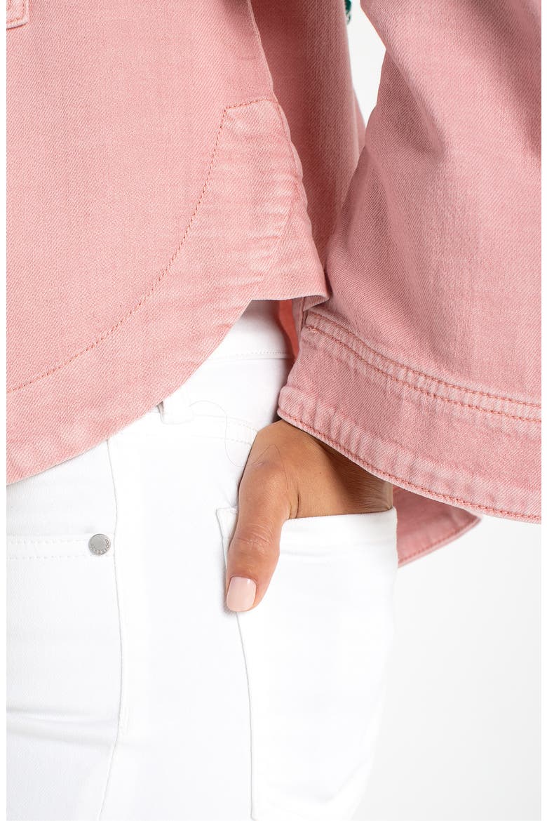 High/Low Denim Shacket, Alternate, color, MISTY BLUSH