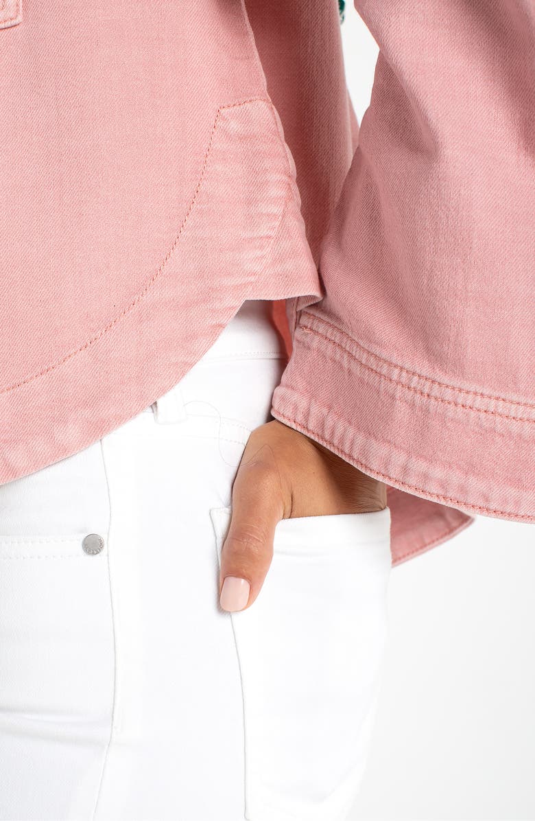 Liverpool Los Angeles High/Low Denim Shacket, Alternate, color, Misty Blush