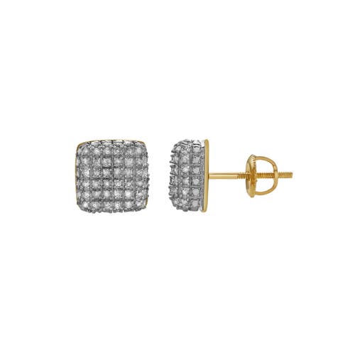 Luvmyjewelry Sensato 10k Yellow Gold Diamond Unisex Earrings In 10k Yellow Gold