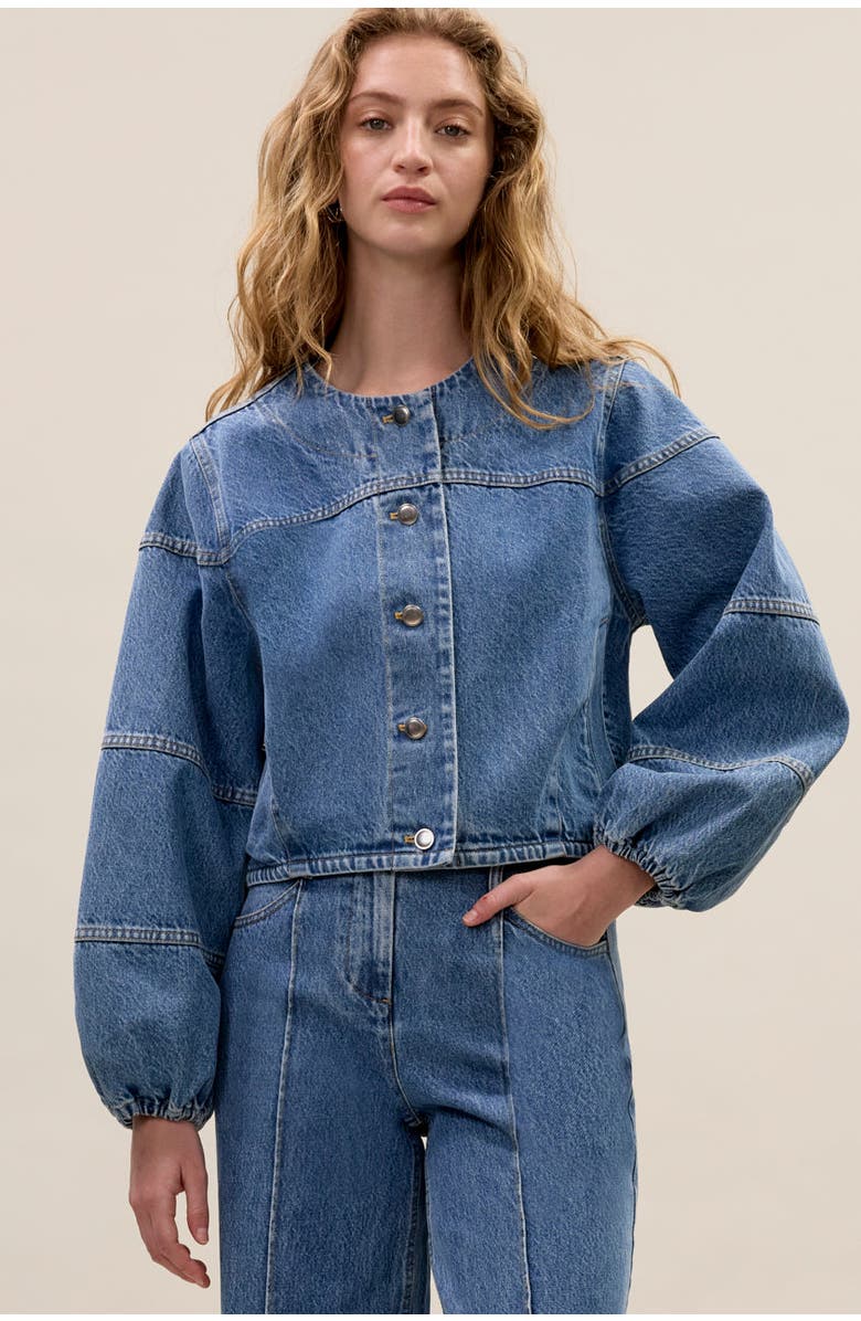 Rebecca Taylor Dax Denim Jacket, Alternate, color, Dax Wash