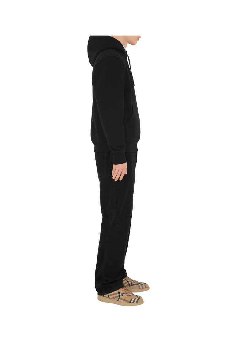 Check Label Cotton Hoodie, Alternate, color, Black