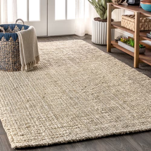 Jonathan Y Pata Hand Woven Chunky Jute Area Rug In Light Ivory