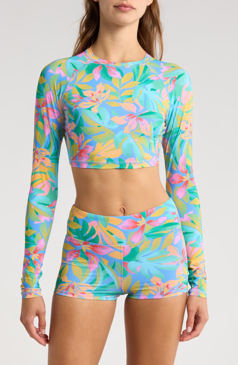 Billabong Tropic Daze Crop Long Sleeve Rashguard, Main, color, 