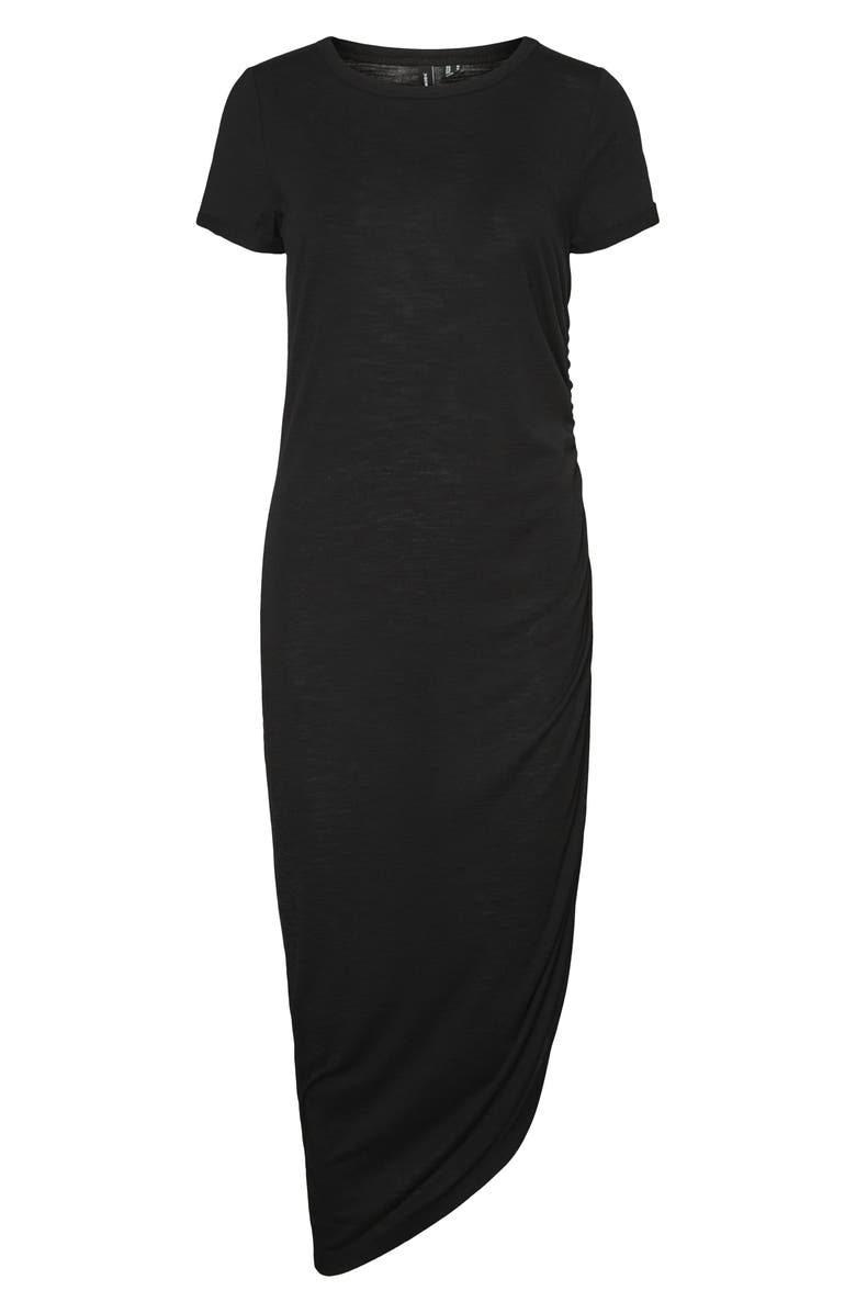 VERO MODA Jenny Asymmetrical Ruched T-Shirt Dress, Alternate, color,