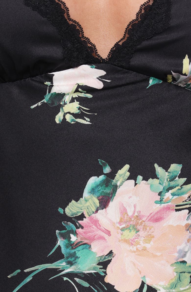 Petal & Pup Kelso Floral Lace Trim Tank, Alternate, color, Black Floral