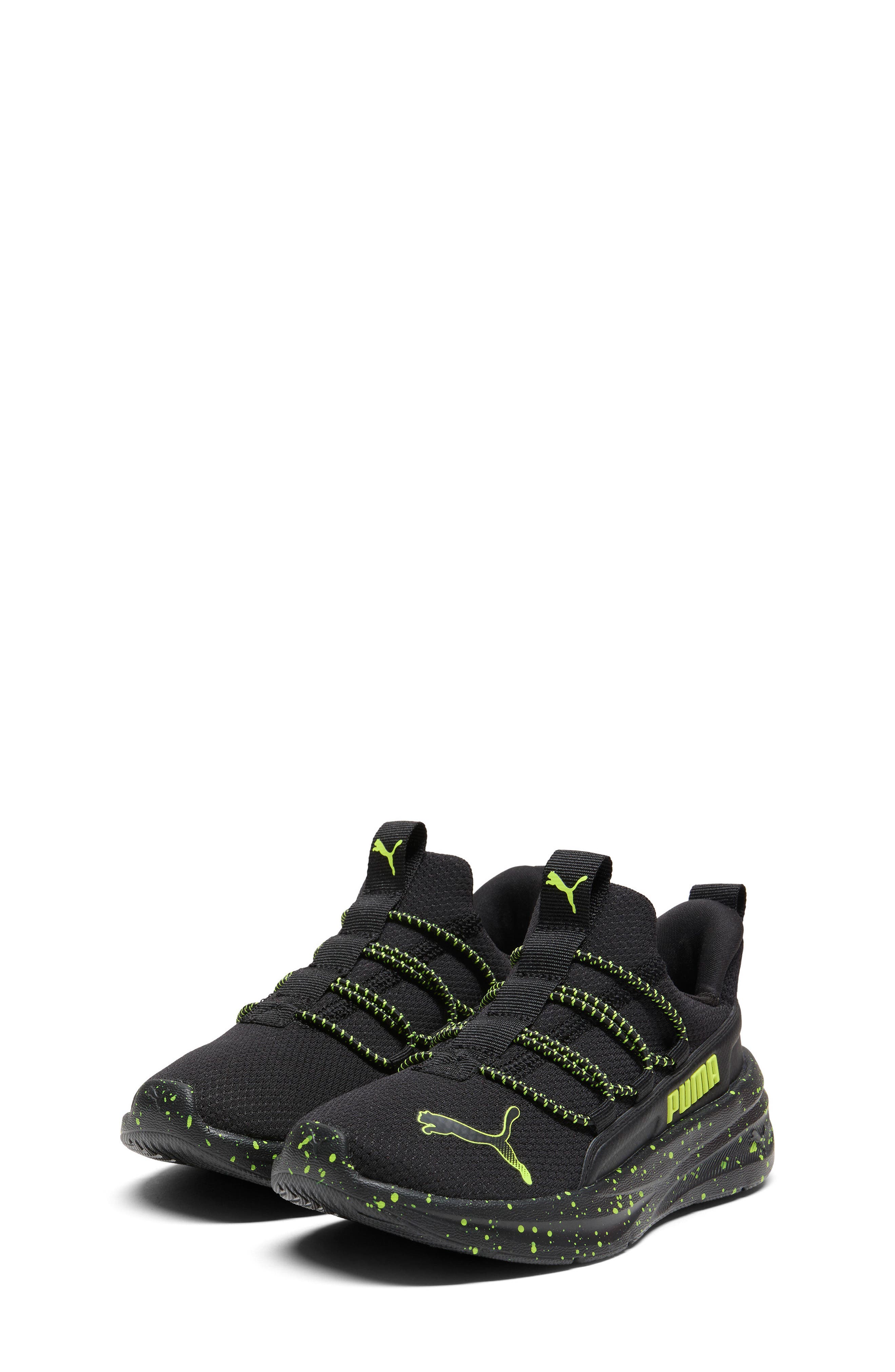 PUMA Kids' One4All 2.0 Big Cat Energy Sneaker, Main, color, Puma Black/ Dark Gray/ Lime