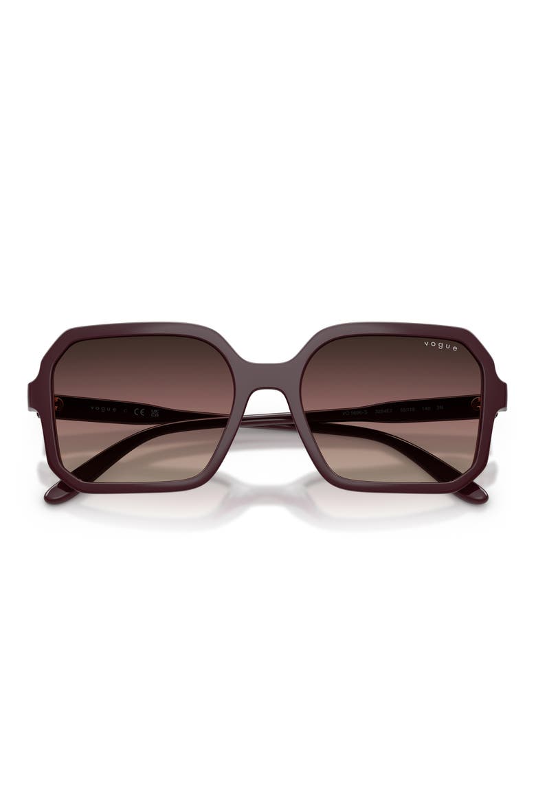 55mm VO5696S Square Sunglasses, Alternate, color, BORDEAUX / BROWN PURPLE BLACK