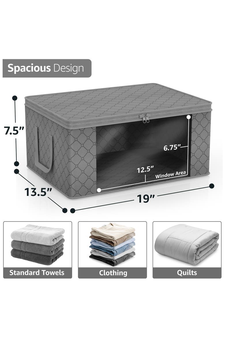 8-Pack Medium Foldable Storage Bins, Alternate, color, GRAY