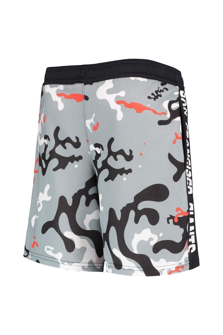 Youth Black San Francisco Giants Camo Newsies Active Shorts, Alternate, color, Black