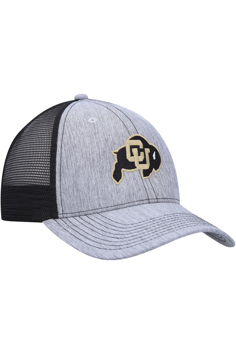 Men's Ahead Charcoal/Black Colorado Buffaloes Brant Trucker Adjustable Hat, Alternate, color, Charcoal