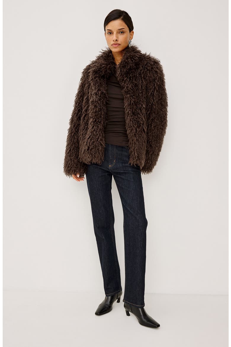 Blisse Faux Fur Coat, Alternate, color, ESPRESSO