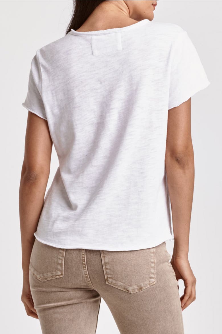 Vanya V-Neck Slub Knit T-Shirt, Alternate, color, White