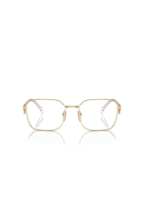 Prada 55mm Irregular Optical Glasses In Gold