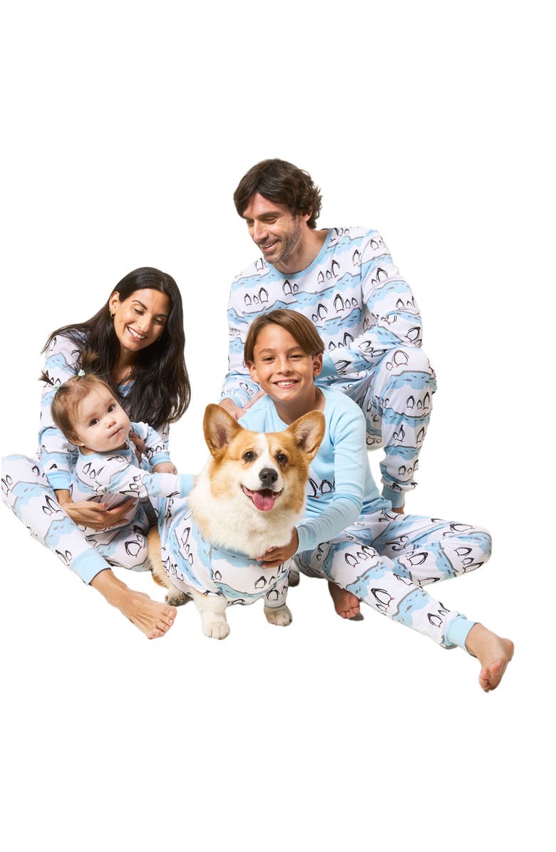 Leveret Kids Two-Piece Cotton Matching Family Holiday Pajamas, Argyles & Holiday Prints, Alternate, color, Penguin