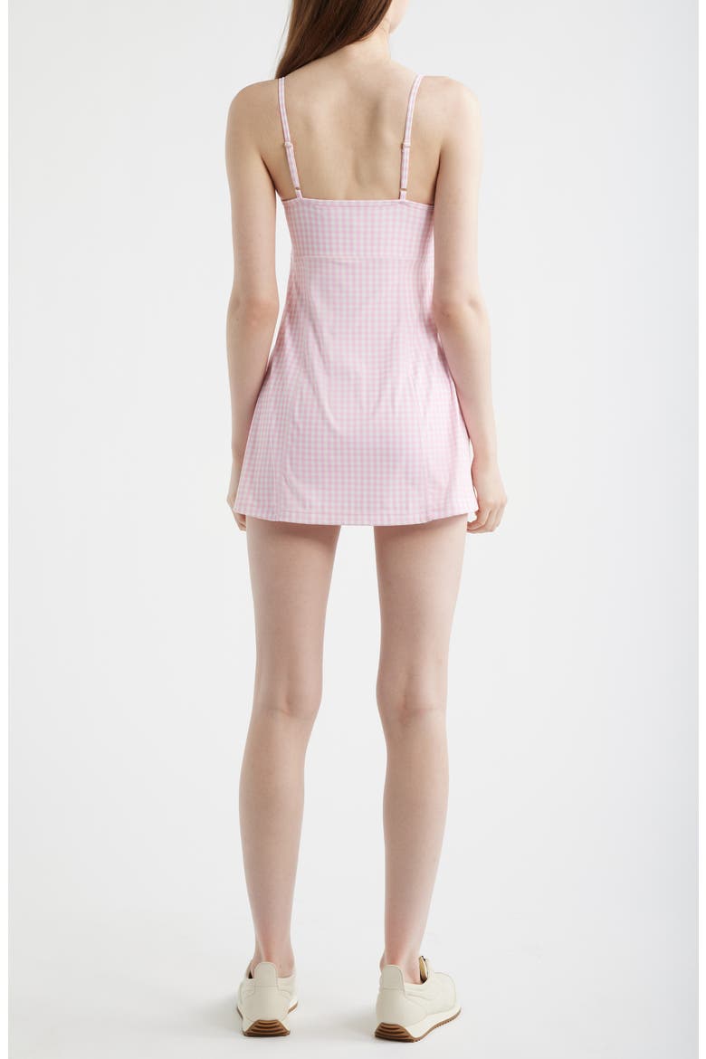 Vivianna Gingham Minidress, Alternate, color, TICKLED PINK