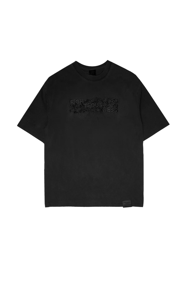 Cross Colours Atelier Righteousness Fray T-Shirt, Main, color, Midnight Black