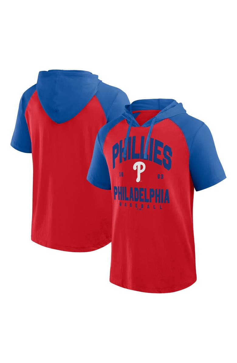 PROFILE Men's Profile Red Philadelphia Phillies Big & Tall Short Sleeve Pullover Hoodie, Main, color, 