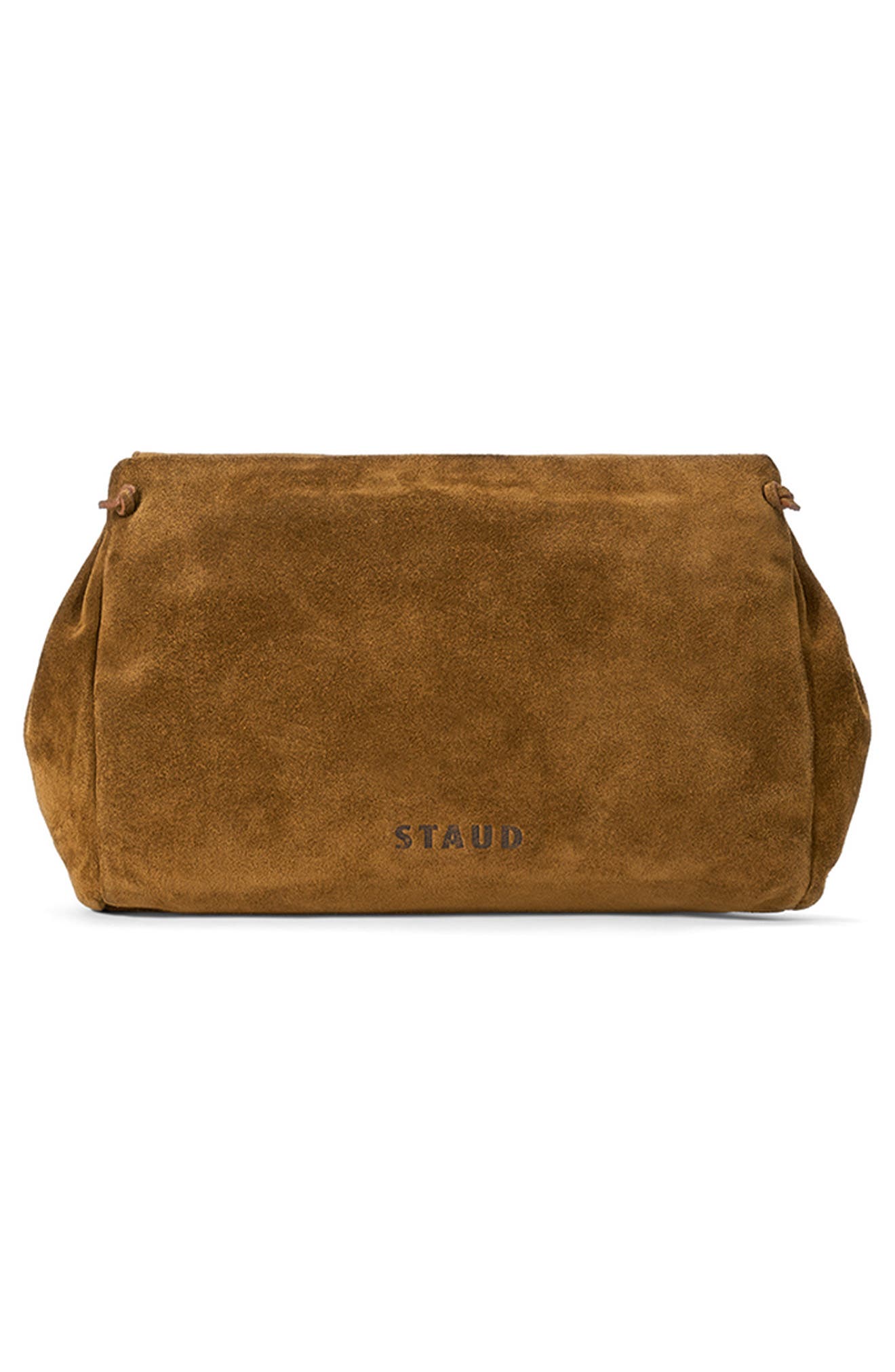 Cy Oversized Leather Clutch Bag, Alternate, color, CIGAR