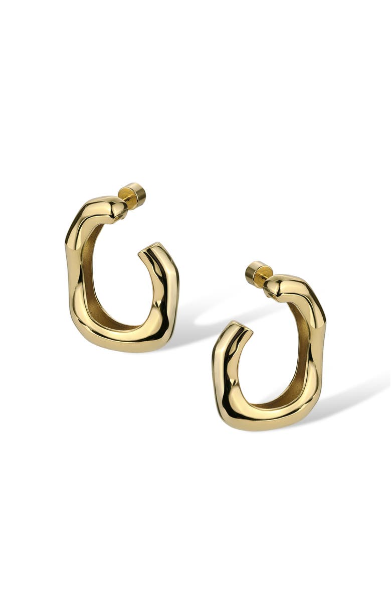 RETRO CHIC Root Hoop Earrings, Alternate, color, Gold