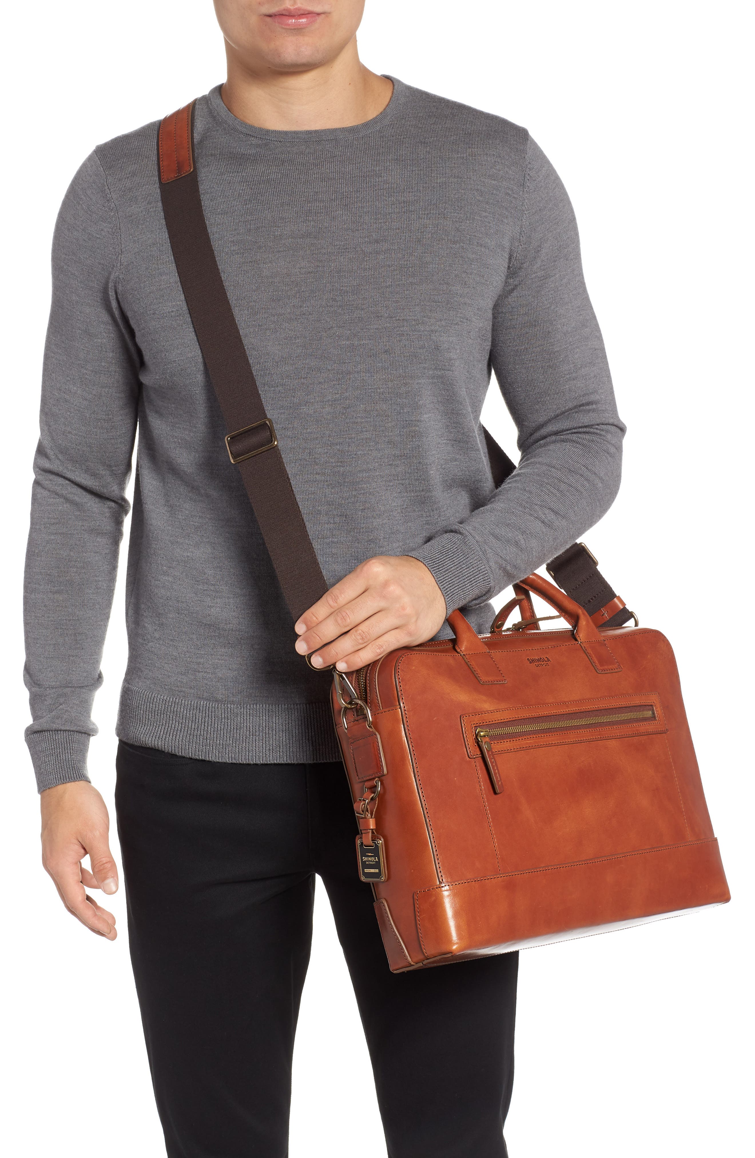 Shinola Harness Bedrock Leather Briefcase, Alternate, color, 